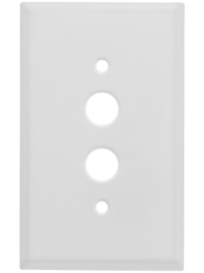 Classic Push Button Switch Plate In White Enamel.